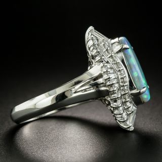 Estate 2.46 Carat Australian Black Opal and Diamond Ring