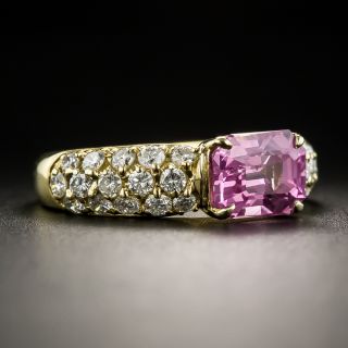 Estate 2.46 Carat Pink Sapphire and Diamond Ring