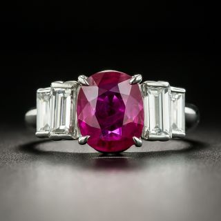 Estate 2.58 Carat Burmese Ruby and Diamond Ring - GIA - 1