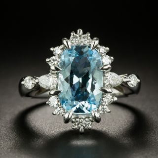 Estate 2.61 Carat Aquamarine and Diamond Ring - 2