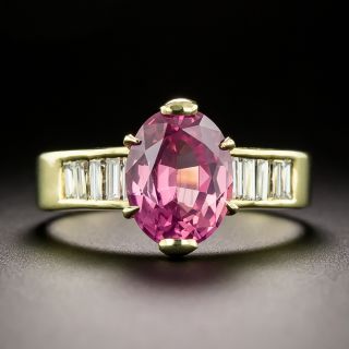 Estate 2.68 Carat No-Heat Pink Sapphire and Diamond Ring - 2