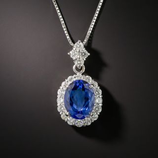 Estate 2.74 Carat Tanzanite and Diamond Necklace - 1