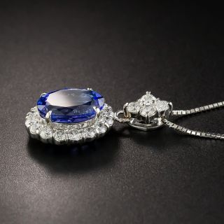 Estate 2.74 Carat Tanzanite and Diamond Necklace