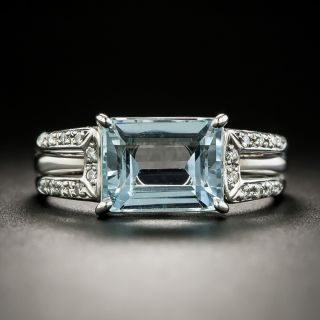 Estate 2.77 Carat Aquamarine and Diamond Ring - 1