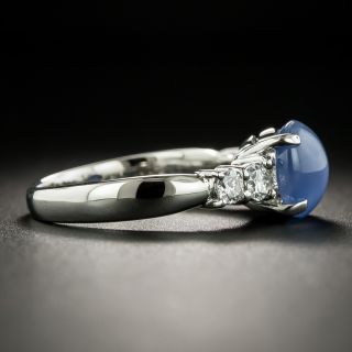 Estate 2.81 Carat Star Sapphire Cabochon and Diamond Ring