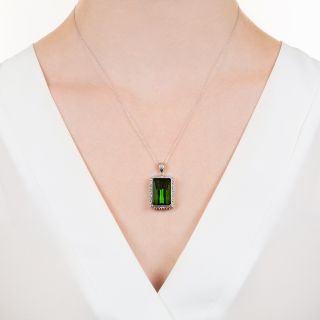 Estate 20.41 Carat Tourmaline and Diamond Pendant