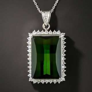 Estate 20.41 Carat Tourmaline and Diamond Pendant