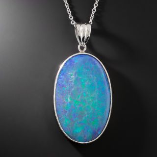 Estate 21.34 Carat Bezel-Set Opal Pendant - 3
