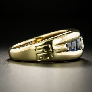 Estate .21 Carat Diamond and Buff-Top Sapphire Ring