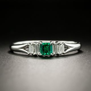 Estate .21 Carat Emerald and Diamond Ring - 3