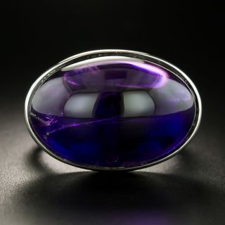 Estate 22.00 Carat Oval Cabochon Amethyst Ring - 3