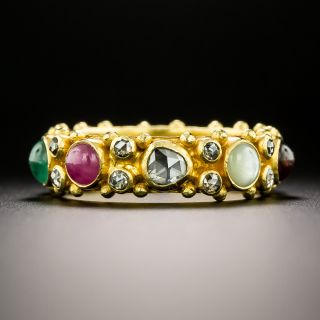 Estate 22K Multi-Gemstone Band - Size 9 - 2