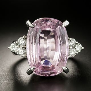 Estate 23.40 Carat Kunzite and Diamond Cocktail Ring - 3