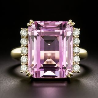 Estate 23.43 Carat Kunzite and Diamond Ring - 3