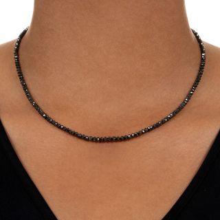 Estate 25.00 Carat Faceted Black Diamond Necklace 