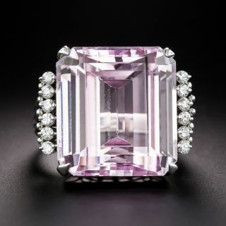 Estate 26.65 Carat Kunzite and Diamond Ring - 2