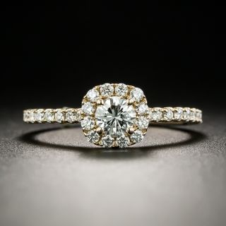 Estate .27 Carat Center Diamond Halo Engagement Ring - 3
