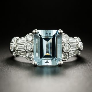 Estate 3.00 Carat Aquamarine and Diamond Ring - 2