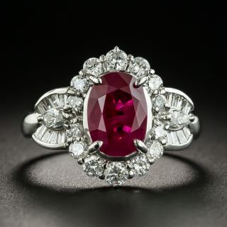 Estate 3.00 Carat Burmese Ruby and Diamond Ring - GIA - 1