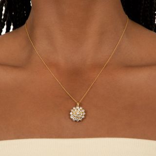 Estate 3.00 Carat Diamond Cluster Pendant 