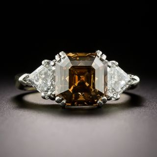 Estate 3.00 Carat Fancy Dark Orangy Brown Diamond Ring - GIA - 3
