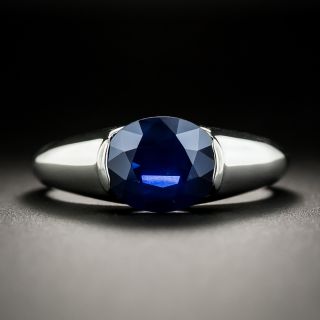 Estate 3.00 Carat No-Heat Sapphire Solitaire Ring - 1