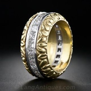 Estate 3.00 Carat Princess-Cut Diamond Eternity Band, Size 6