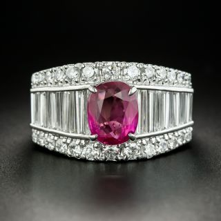Estate 3.04 Carat No-Heat Pink Sapphire and Diamond Ring - GIA  - 2