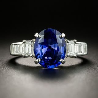 Estate3.06 Carat Sapphire and Diamond Ring  - 2