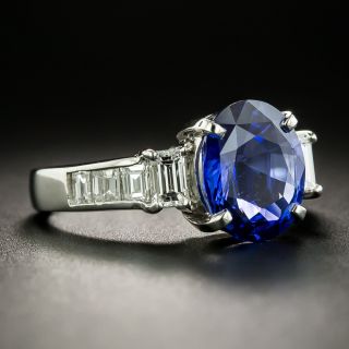 Estate 3.06 Carat Sapphire and Diamond Ring 