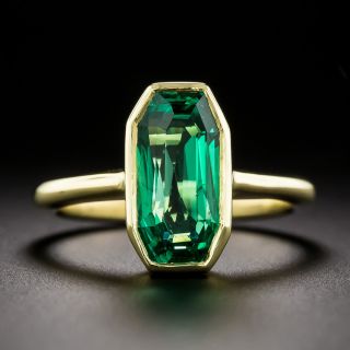 Estate 3.22 Carat Colombian Emerald Solitaire Ring - GIA F1 - 2