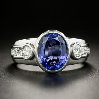 Estate 3.22 Carat Tanzanite and Diamond Ring - 3