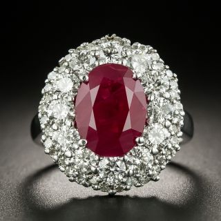 Estate 3.45 Carat Burmese Ruby and Diamond Ring - 2
