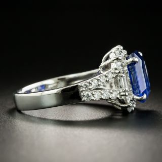 Estate 3.48 Carat No-Heat Ceylon Sapphire and Diamond Ring - GIA