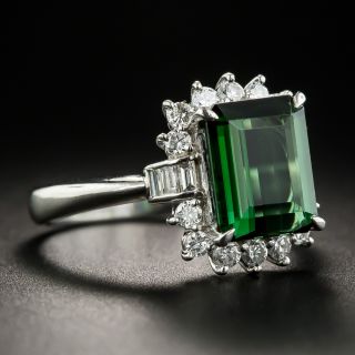 Estate 3.54 Carat Tourmaline and Diamond Ring