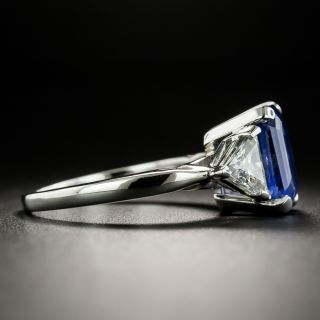 Estate 3.56 Carat Emerald-Cut Sapphire and Diamond Ring