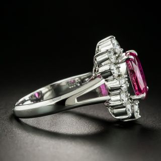 Estate 3.61 Carat No-Heat Ruby and Diamond Ring