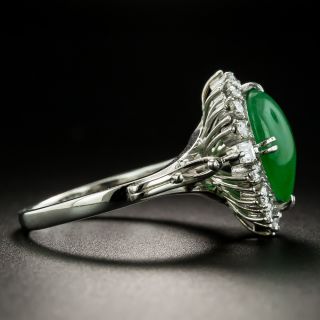 Estate 3.65 Carat Burmese Jade and Diamond Ring