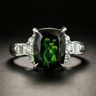 Estate 3.98 Carat Green Tourmaline and Diamond Ring - 3