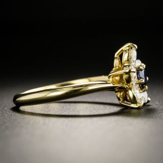 Estate .30 Carat Sapphire and Diamond Daisy Ring