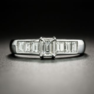 Estate .34 Carat Rectangular-Cut Diamond Engagement Ring - 2