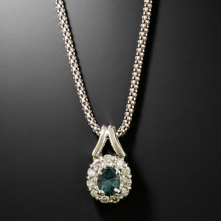 Estate .36 Carat Alexandrite and Diamond 18K Petite Pendant - 3
