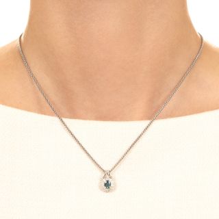 Estate .36 Carat Alexandrite and Diamond 18K Petite Pendant