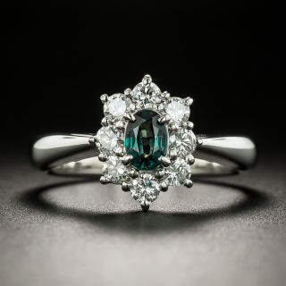 Estate Alexandrite and Diamond Halo Ring - 2