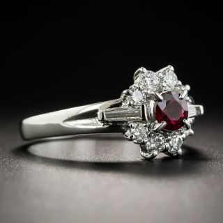 Estate .37 Carat Ruby Diamond Platinum Ring