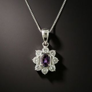 Estate .38 Carat Alexandrite and Diamond Drop