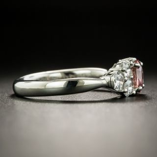 Estate .38 Carat Padparadscha Sapphire and Diamond Ring