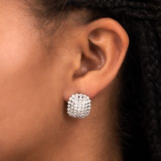 Estate 4.00 Carat Diamond Cushion-Shaped Earrings 