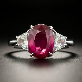 Estate 4.04 Carat Ruby and Diamond Ring - GIA - 2