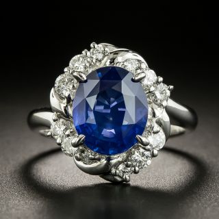 Estate 4.06 Carat Sapphire and Diamond Ring - 2